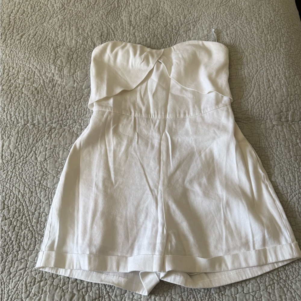 Strapless White Romper